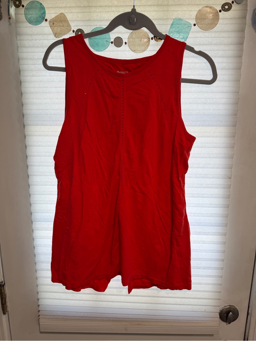 Athleta Bright Orange  Performance Tank with Center Stitch Detail